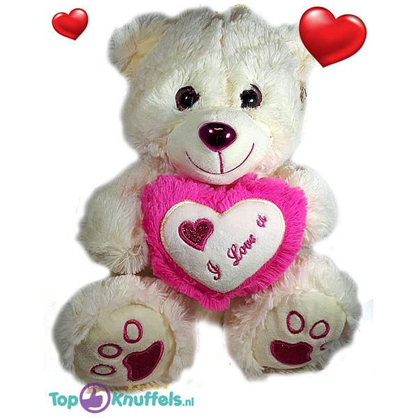 synoniemenlijst leerplan nakoming Valentijn Witte Teddybeer met wit/roze hart 32 cm kopen? Topknuffels.nl