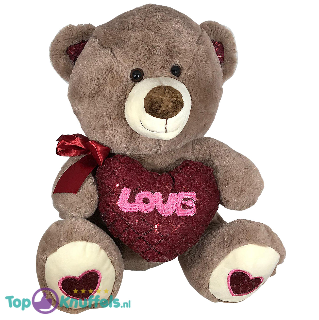 Observeer verkiezen Citroen Teddybeer met hart 'Love' (Donkerbruin) 26cm kopen? Topknuffels.nl