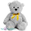 Teddybeer Polly (Grijs met Gele Strik) Pluche Knuffel 30 cm