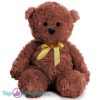 Teddybeer Polly (Kastanjebruin met Gouden Strik) Pluche Knuffel 30 cm