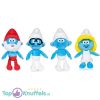 De Smurfen Pluche Knuffel Set 20 cm (Grote Smurf - Brilsmurf - Potige Smurf - Smurfin)