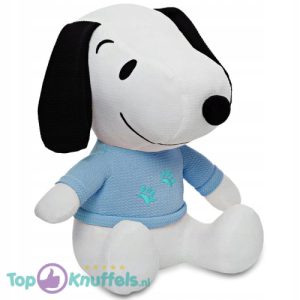 Snoopy met T-shirt (Blauw) Pluche Knuffel 25 cm