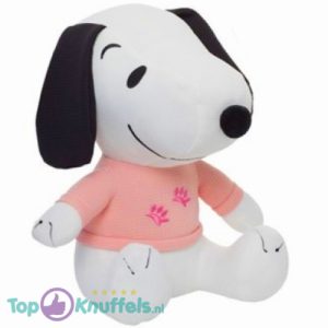 Snoopy met T-shirt (Roze) Pluche Knuffel 25 cm