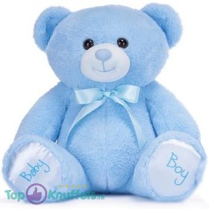 Baby Boy Teddybeer Blauw Pluche Knuffel (Kraamcadeau Jongen) 30 cm