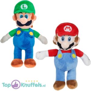 Super Mario Set van 2 Pluche Knuffel 21 cm (Mario/Luigi)