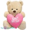 Teddybeer Tubby Beige met Roze Hart Pluche Knuffel 30 cm