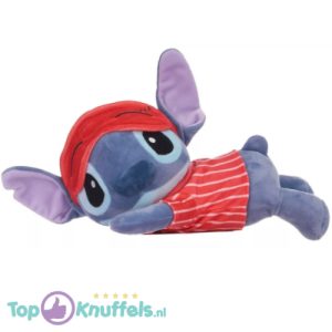 Stitch Slapend met Slaapmasker - Disney Lilo en Stitch Pluche Knuffel 35 cm (liggend)