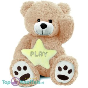 Teddybeer Barry + Gele Ster Pluche Knuffel beer XXL 100 cm