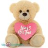 Teddybeer Tubby Beige met Roze Hart Pluche Knuffel 30 cm