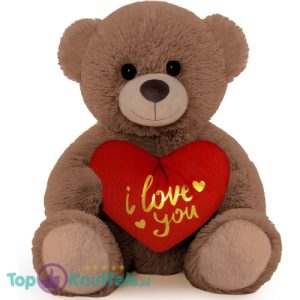 Teddybeer Tubby Bruin met Rood Hart Pluche Knuffel 30 cm