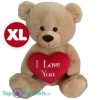 Teddybeer met Rood Hart "I Love You" Pluche Knuffel XXL 70 cm