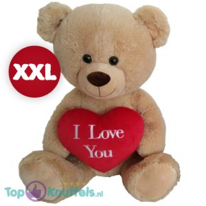 Teddybeer met Rood Hart "I Love You" Pluche Knuffel XXL 85 cm