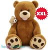 Teddybeer met Kleine Baby Beer Pluche Knuffel (Bruin) XXL 130 cm