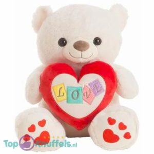 Teddybeer Luc met Love Hart Pluche Knuffel 30 cm