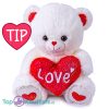 Teddybeer Lily (Wit met Rood Hart Love) Pluche Knuffel 25 cm