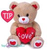 Teddybeer Lily (Bruin met Rood Hart Love) Pluche Knuffel 25 cm