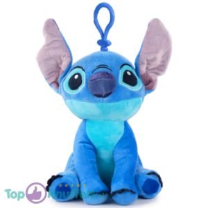 Stitch Zittend Bagclip (Sleutelhanger) - Disney Lilo en Stitch Pluche Knuffel 15 cm