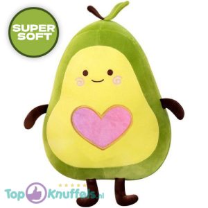 Avocado met Hartje Squishy Kawaii Pluche Knuffel 35 cm