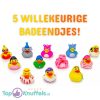 5x Willekeurige Badeendjes 6 cm (Bad Speelgoed voor Kinderen)