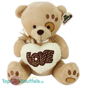 Teddybeer Mimi Beige met Hart Pluche Knuffel 22 cm