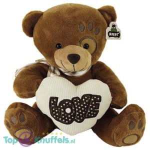 Teddybeer Mimi Donkerbruin met Hart Pluche Knuffel 22 cm