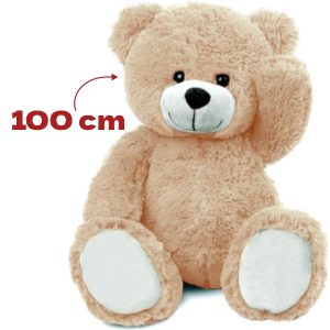 Teddybeer Charlie Pluche Knuffel XXL 100 cm + Ballon Love Goud 46 cm