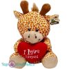 Giraffe met Hart I Love You Pluche Knuffel 23 cm