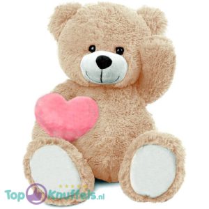 Teddybeer Barry + Roze Hart Pluche Knuffel XXL 100 cm