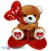 Teddybeer met Hartjes Ballon Pluche Knuffel 15 cm