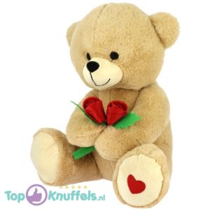 Teddybeer met Rode Rozen Pluche Knuffel 42 cm