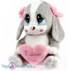 Puppy Hond met Roze I Love You Hart Pluche Knuffel 42 cm