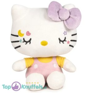 Hello Kitty In Our Eyes (Paars/Geel) Pluche Knuffel 17 cm