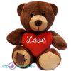 Teddybeer Nora Donkerbruin met Hart Pluche Knuffel 15 cm