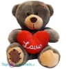 Teddybeer Nora Donkergrijs met Hart Pluche Knuffel 15 cm