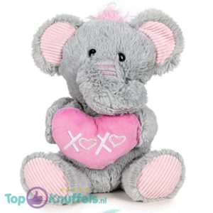 Olifant met Hart XOXO Pluche Knuffel 30 cm