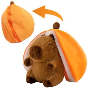 Capibara in Sinaasappel Pluche Knuffel 25 cm - Capybara met Fruit