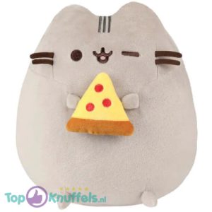 Pusheen met Pizza Pluche Knuffel Grijze Kat 25 cm