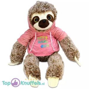 Luiaard met Roze Hoodie Pluche Knuffel 36 cm